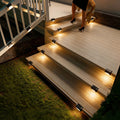 ISUNMEA 20 Solar Stair Lights, Waterproof LED Stair Lights, Outdoor Stair Lighting, Automatic Sensor Lighting Stair Lights, Stair Lights with Easy Installation. Solar Fiber Optic Lighting System Indoor