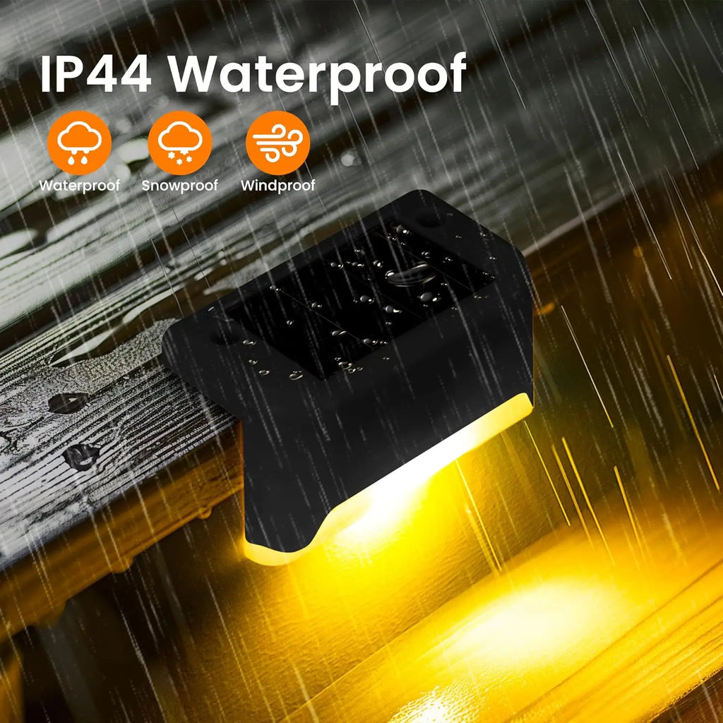 ISUNMEA 20 Solar Stair Lights, Waterproof LED Stair Lights, Outdoor Stair Lighting, Automatic Sensor Lighting Stair Lights, Stair Lights with Easy Installation. Solar Fiber Optic Lighting System Indoor