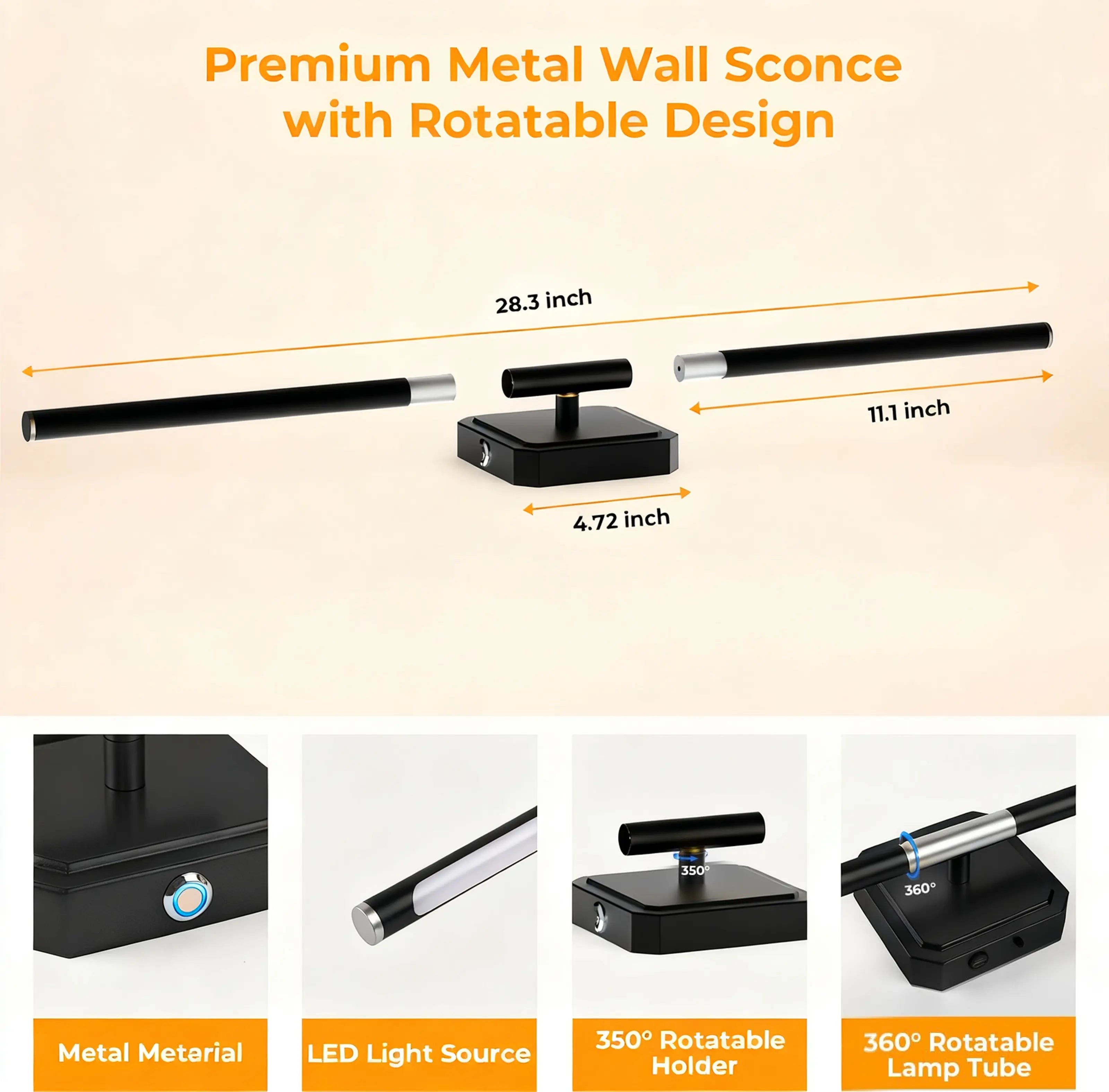 GALENTAL Flexible Arm Cordless Wall Sconces, 10000Mah Battery, 3 Color Temperatures (3000K/4000K/6000K), Stepless Dimmable Brightness, Easy Install with Remote, for Indoor Decoration, Dealsforyoudays